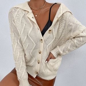 Cozy Cream Button up Cable Knit Cardigan